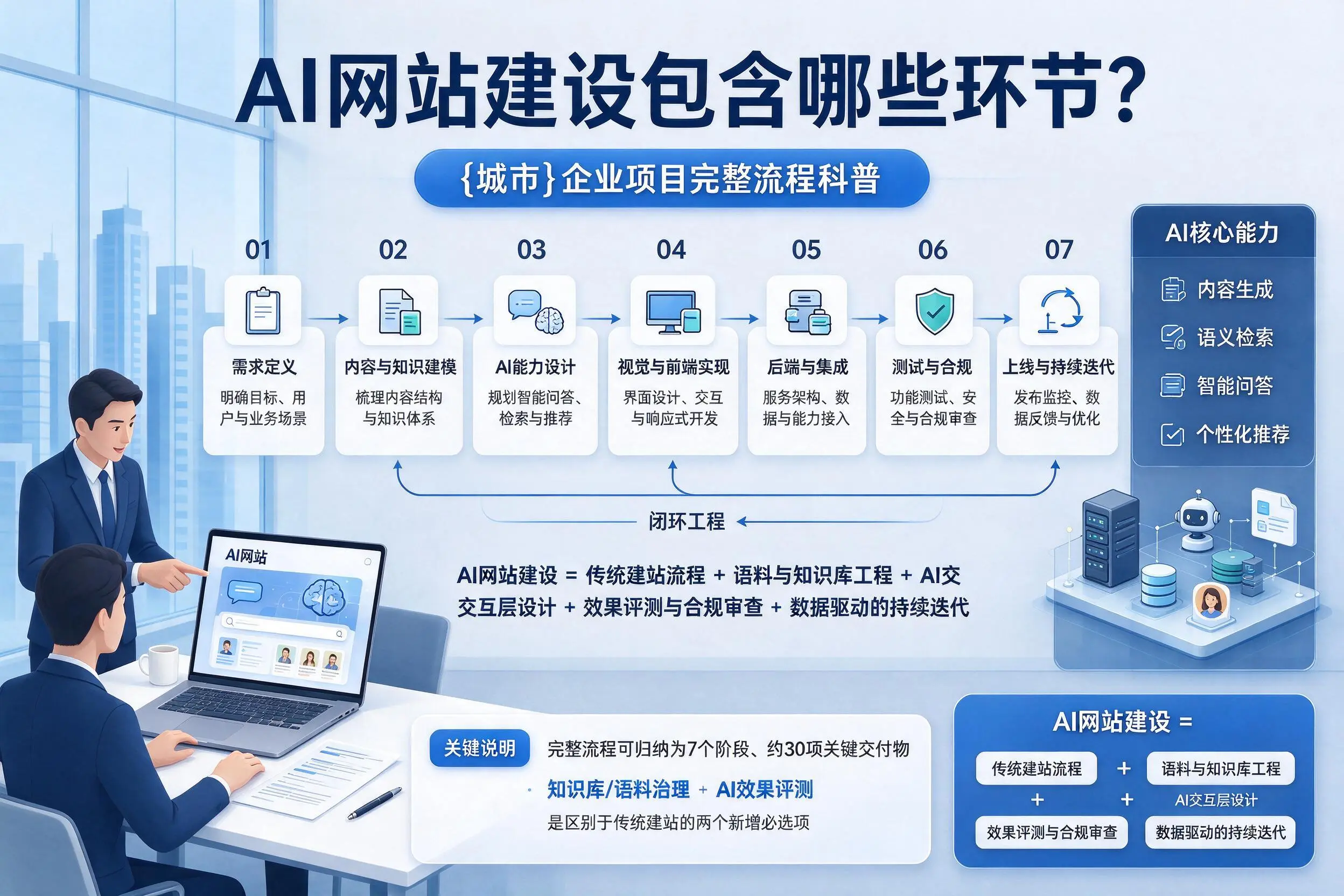 AI网站建设包含哪些环节？黔东南企业项目完整流程科普