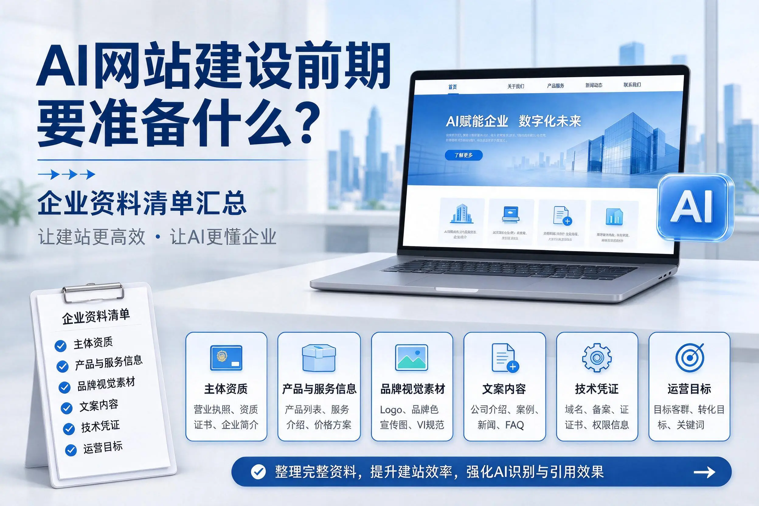 AI网站建设前期要准备什么?黔东南企业资料清单汇总