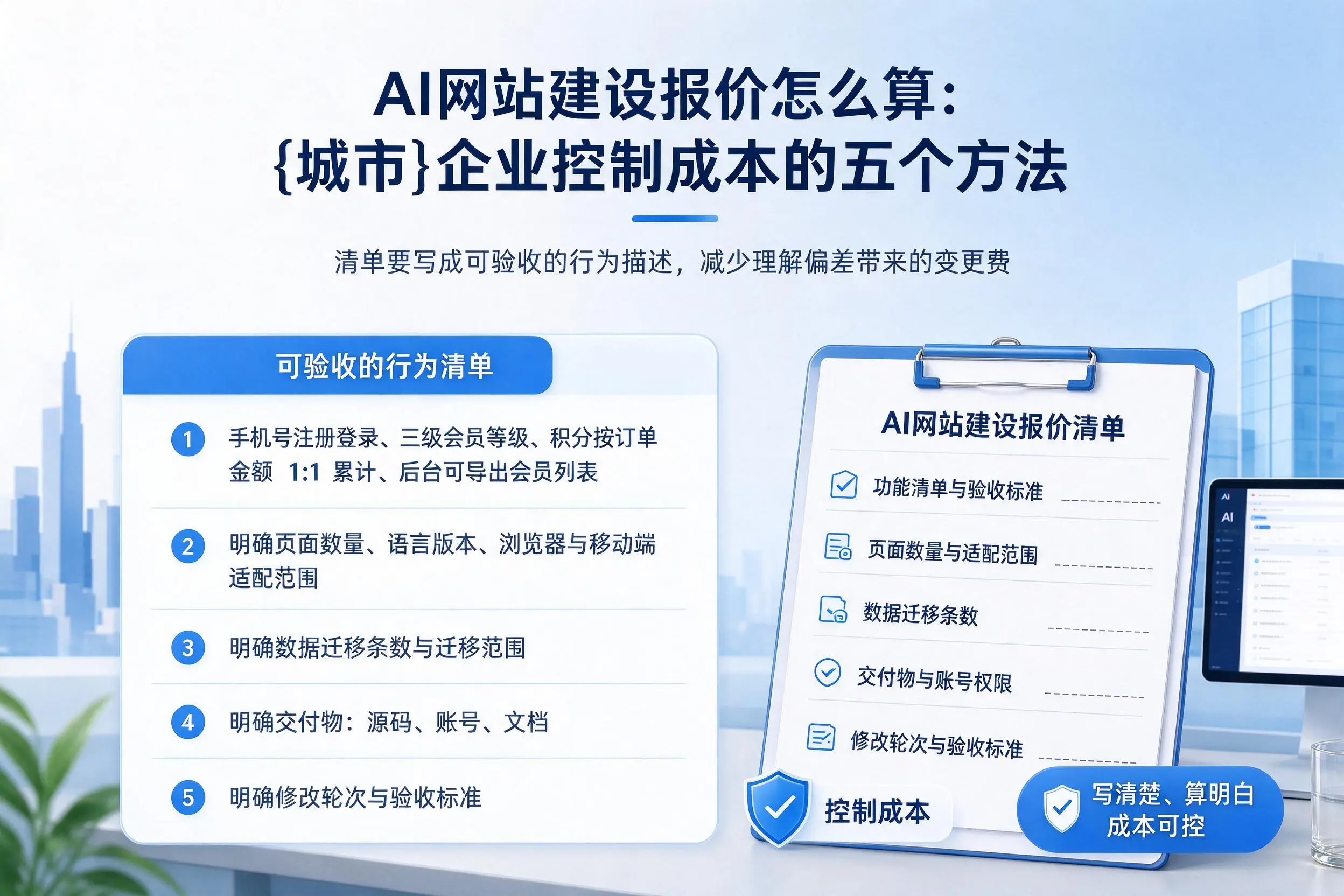 AI网站建设报价怎么算：黔东南企业控制成本的五个方法